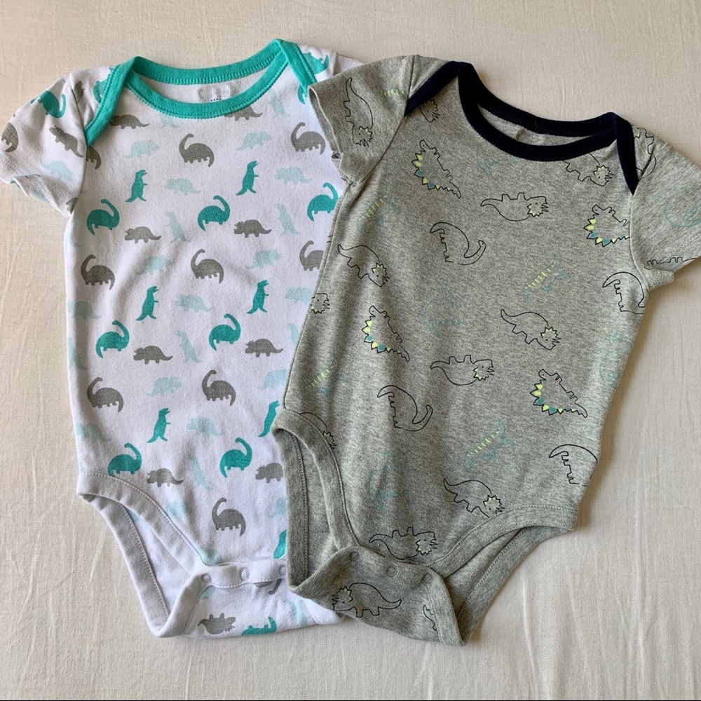 Pair of Gap Dinosaur Bodysuits 18/24M